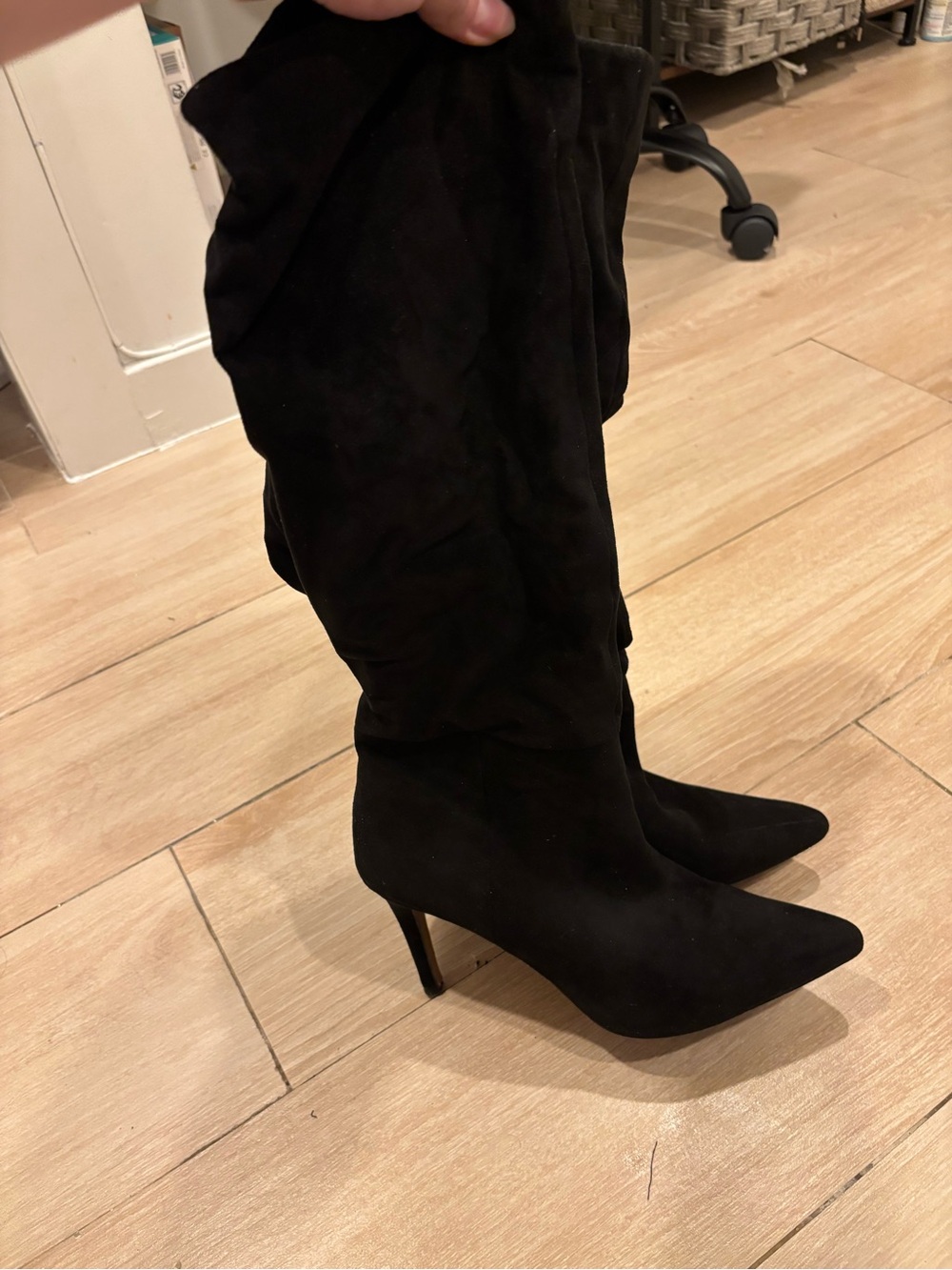 Steve Madden Black Over-the-Knee Pointed Stiletto Boots